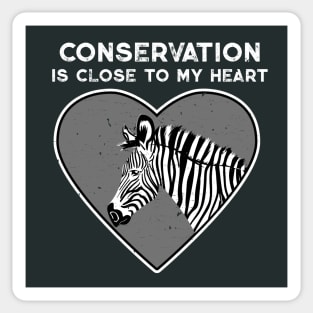 Zebra Conservation Heart Sticker